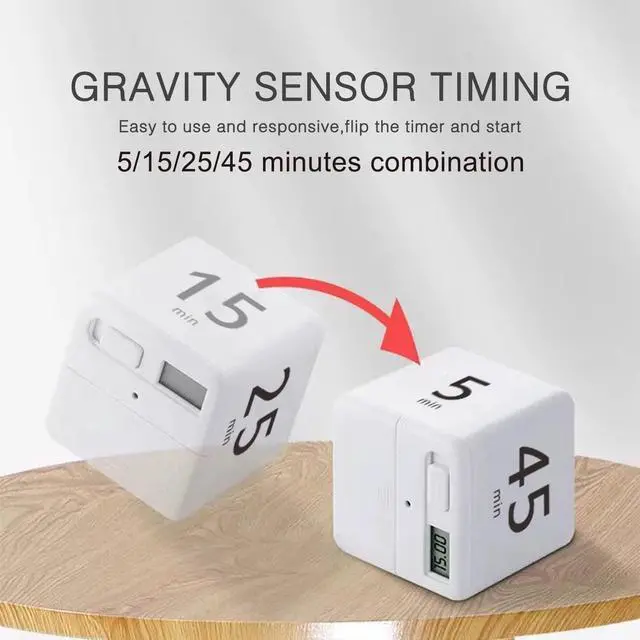 Alt view image 4 of 7 - Pomodoro Cube Timer, Productivity Visual Timer 5/25/15/45 Minutes Preset, Desk Portable Rotating Multi Timers for ADHD Time Management Work Study Cooking Workout School