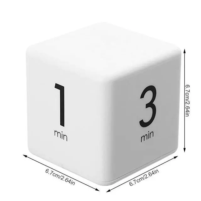 Alt view image 2 of 7 - Cube Timer 1 3 5 10 Minutes - Flip Countdown Visual Timer for Time Management, Kitchen, Workout, Study, Classroom, Office, Games