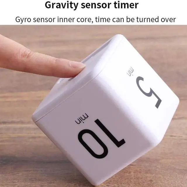 Alt view image 3 of 7 - Cube Timer 1 3 5 10 Minutes - Flip Countdown Visual Timer for Time Management, Kitchen, Workout, Study, Classroom, Office, Games
