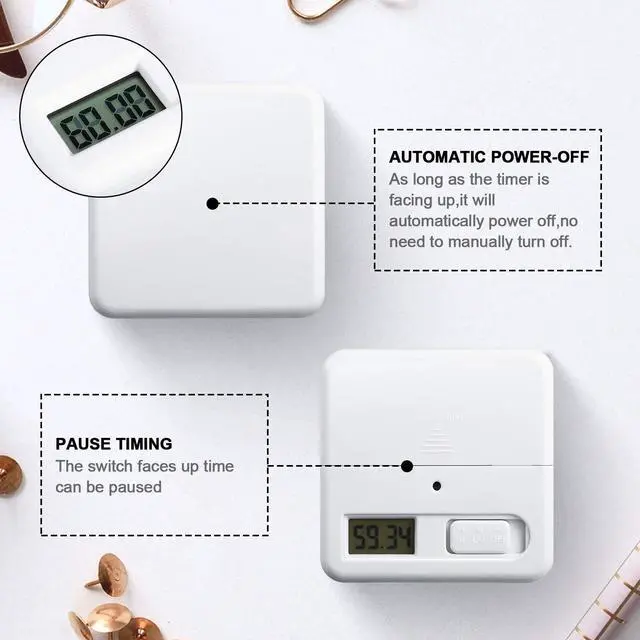 Alt view image 3 of 7 - Cube Timer, Gravity Sensor Flip Timer for ADHD Productivity, Classroom Kitchen Study Workout Cooking Desk Timers for Time Management, 15 20 30 60 Minutes Countdown Tool(White)