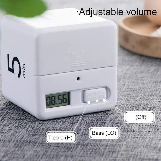 Alt view image 3 of 7 - Cube Timer, Rotation Timer, 1/3/5/10 Min and Custom Countdown, Productivity Timer with Adjustable Volume, Gravity Sensor Flip Timer, Management Timer for Home Office Kitchen