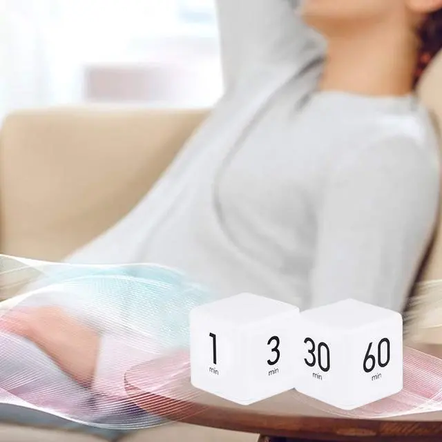 Alt view image 7 of 7 - Cube Timer, Rotation Timer, 1/3/5/10 Min and Custom Countdown, Productivity Timer with Adjustable Volume, Gravity Sensor Flip Timer, Management Timer for Home Office Kitchen