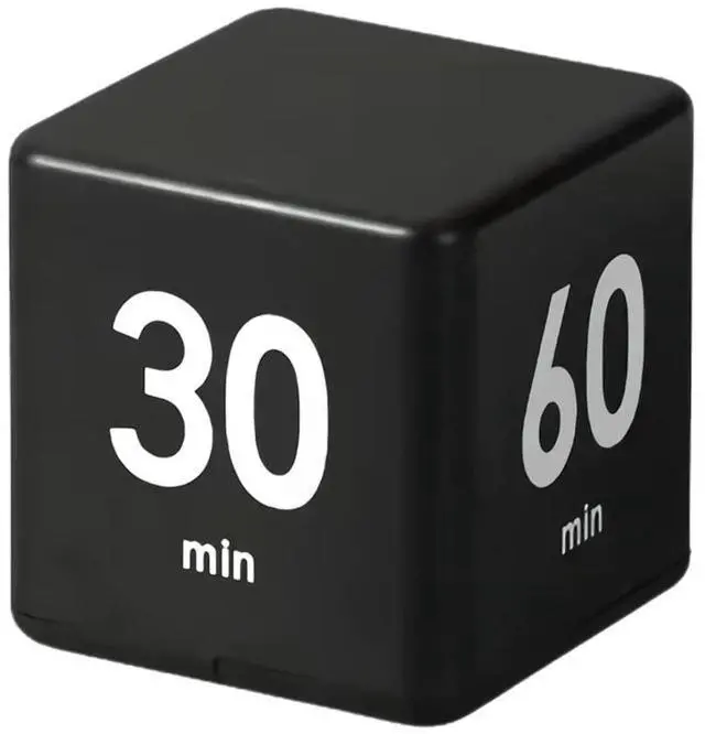 Main image of Flip Timer, Productivity Cube Timer for Kitchen Studying Workout Classroom Kids ADHD 15-20-30-60 Minute Preset, Black