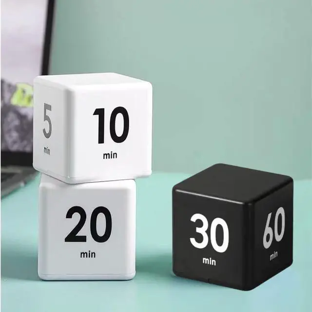 Alt view image 4 of 7 - Flip Timer, Productivity Cube Timer for Kitchen Studying Workout Classroom Kids ADHD 15-20-30-60 Minute Preset, Black