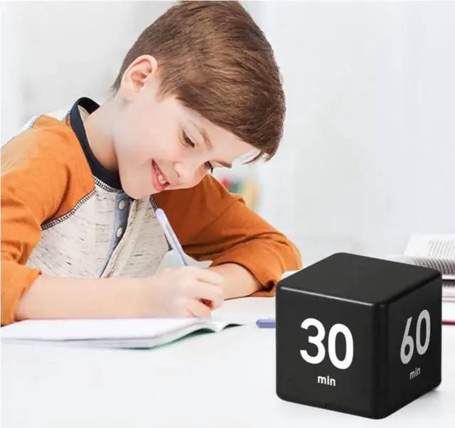 Alt view image 5 of 7 - Flip Timer, Productivity Cube Timer for Kitchen Studying Workout Classroom Kids ADHD 15-20-30-60 Minute Preset, Black