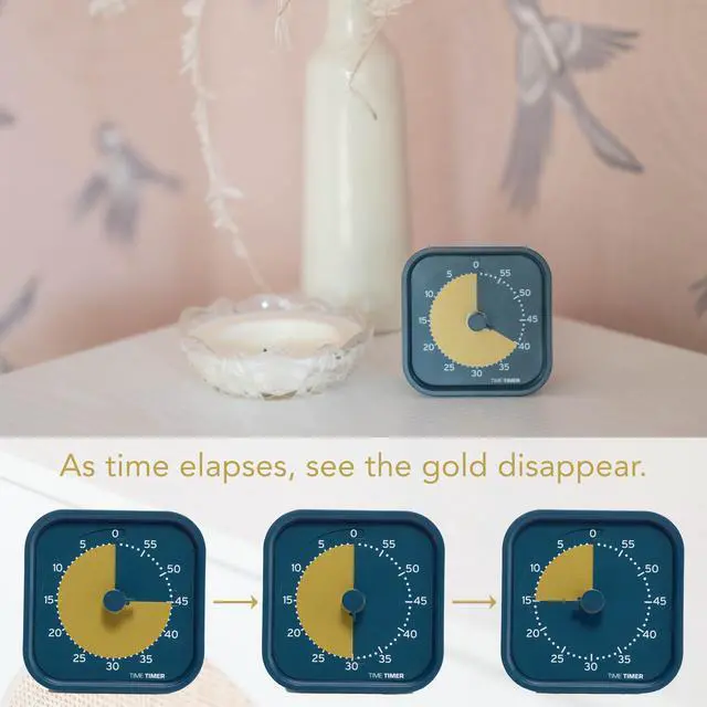 Alt view image 3 of 5 - MOD - Home Edition - Individual Sized 60 Minute Visual Countdown Timer for ADHD, Adults, Students, and Pomodoro with Silent Operation (Metallic Midnight)