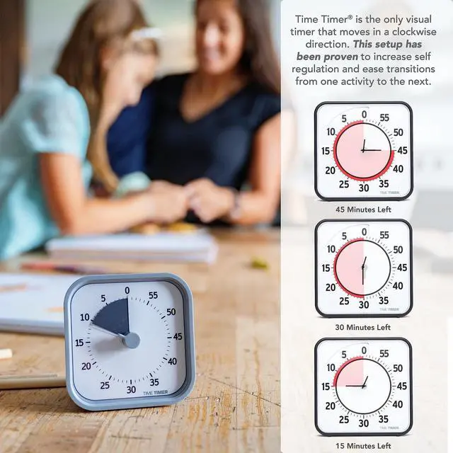 Alt view image 5 of 6 - MOD 60-Minute Visual Timer, Home Edition, Silent Operation, Study Tool for Homeschool and Office Use (Pale Shale)