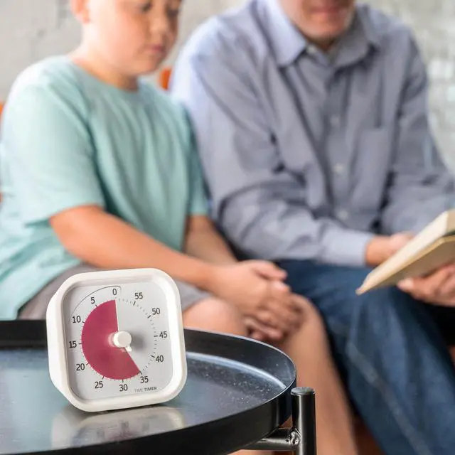 Alt view image 4 of 5 - Home MOD 60 Minute Kids Visual Timer Home Edition For Homeschool Supplies Study Tool, Timer for Kids Desk, Office Desk and Meetings with Silent Operation (Cotton Ball White)