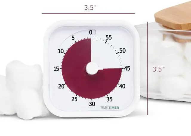 Alt view image 5 of 5 - Home MOD 60 Minute Kids Visual Timer Home Edition For Homeschool Supplies Study Tool, Timer for Kids Desk, Office Desk and Meetings with Silent Operation (Cotton Ball White)