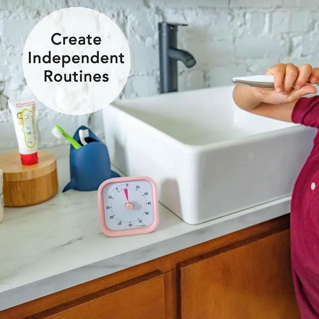Alt view image 5 of 7 - MOD 60-Minute Visual Timer, Homeschool Supplies Study Tool, Timer for Office and Meetings with Silent Operation (Peony Pink)