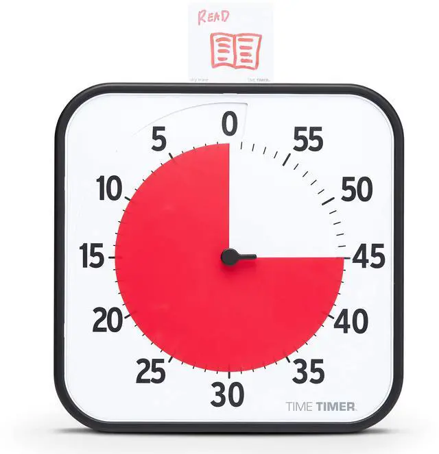 Main image of 12 inch Visual Timer 60 Minute Kids Desk Countdown Clock with Dry Erase Activity Card, Also Magnetic for Classroom, Homeschooling Study Tool, Task Reminder, Home and Kitchen Timer