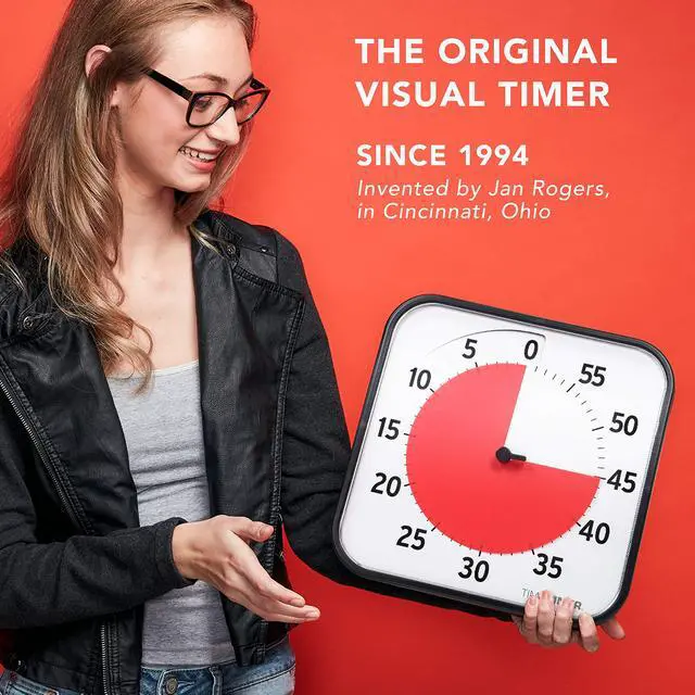 Alt view image 6 of 6 - 12 inch Visual Timer 60 Minute Kids Desk Countdown Clock with Dry Erase Activity Card, Also Magnetic for Classroom, Homeschooling Study Tool, Task Reminder, Home and Kitchen Timer
