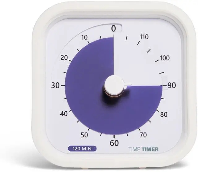 Main image of 120 Minute MOD Education Edition Visual Timer with Desktop Software for Kids Classroom Learning, Testing Timer, Study Tool and Office Meetings with Silent Operation (White - 120min)