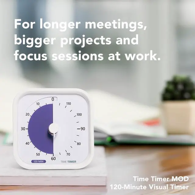 Alt view image 3 of 5 - 120 Minute MOD Education Edition Visual Timer with Desktop Software for Kids Classroom Learning, Testing Timer, Study Tool and Office Meetings with Silent Operation (White - 120min)