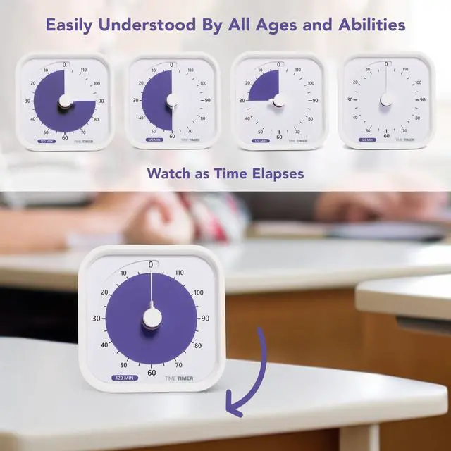 Alt view image 4 of 5 - 120 Minute MOD Education Edition Visual Timer with Desktop Software for Kids Classroom Learning, Testing Timer, Study Tool and Office Meetings with Silent Operation (White - 120min)