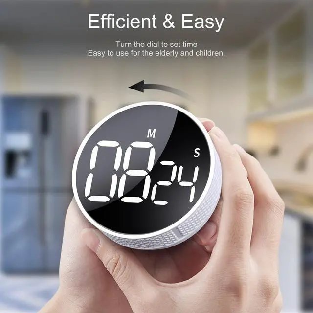 Alt view image 3 of 6 - Digital Kitchen Timers, Visual timers Large LED Display Magnetic Countdown Countup Timer for Classroom Cooking Fitness Baking Studying Teaching, Easy for Kids and Seniors White
