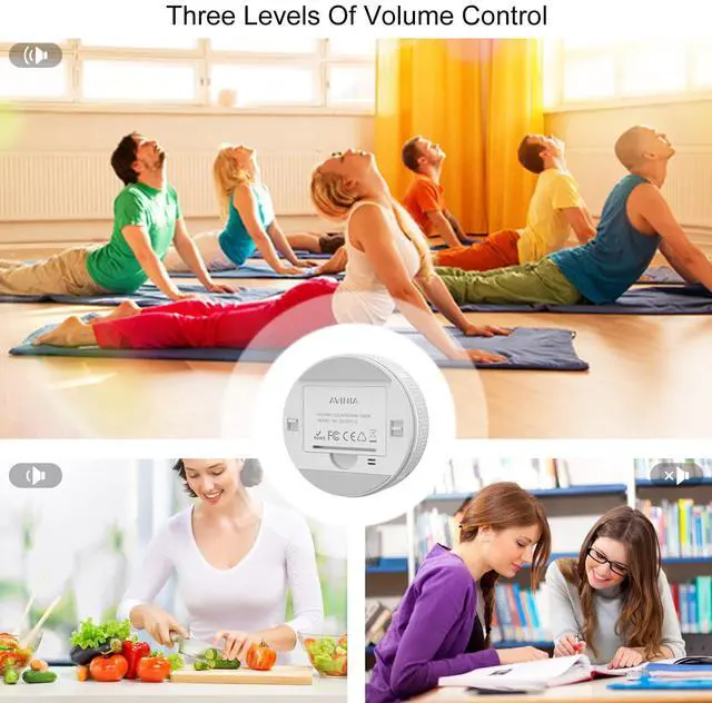 Alt view image 5 of 6 - Digital Kitchen Timers, Visual timers Large LED Display Magnetic Countdown Countup Timer for Classroom Cooking Fitness Baking Studying Teaching, Easy for Kids and Seniors White