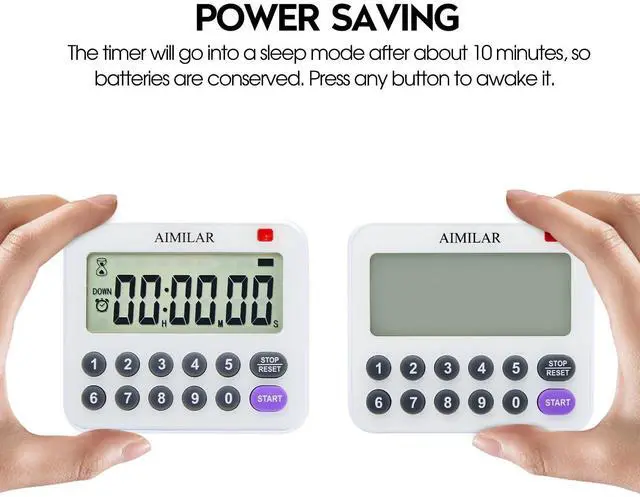 Alt view image 5 of 7 - Magnetic Digital Kitchen Timer with Direct Numerical Keypad, Loud Alarm - 99Hr Countdown Count Up Timer for Cooking Baking Classroom, Batteries Included