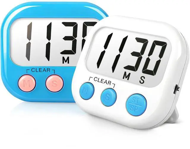 Main image of Classroom Timers for Teachers Kids Large Magnetic Digital Timer Teacher Supplies 2 Pack-Blue White