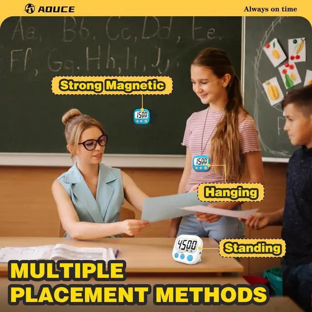Alt view image 6 of 7 - Classroom Timers for Teachers Kids Large Magnetic Digital Timer Teacher Supplies 2 Pack-Blue White