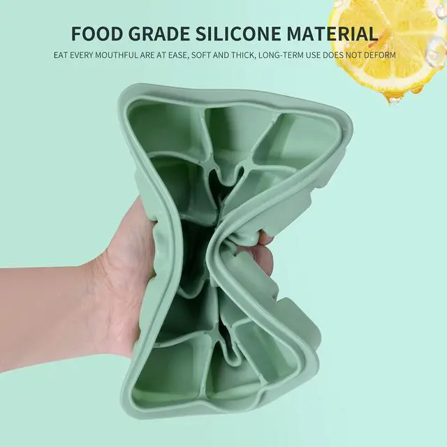 Alt view image 5 of 7 - Ice Cube Trays Set of 2, Easy Release 15 Flexible Silicone Ice Cube Molds with Removable Lid Reusable Freezer Ice Trays Stackable for Whiskey, BPA Free (BAMBOO GREEN)