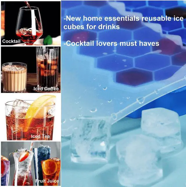 Alt view image 6 of 6 - Ice Cube Trays for Freezer with Lid-37 Grid Silicone for Small Ice Cube Molds,Easy-Release Reusable in Organizer Bins or Ice Bucket for Cocktail bar or Iced Coffee Cup