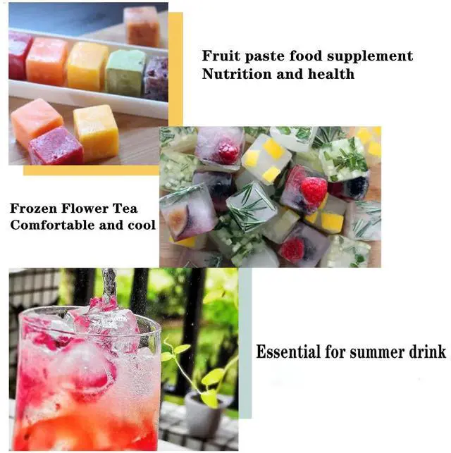 Alt view image 7 of 7 - Ice Cube Tray, 3 Pack Silicone Ice Cube Molds, Ice Cube Trays, Silicone Ice Trays, Easier to Release, BPA Free for Alcohol/Coffee/Beverages (Pink, Light blue, Purple)