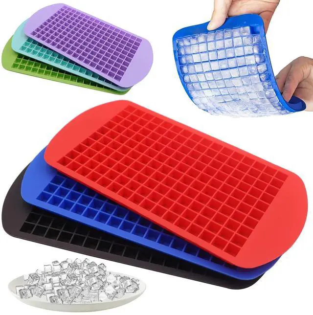 Main image of Silicone Mini Ice Cube Trays 3 Pack, 160 Crushed Ice Cube Molds Easy Release Small Ice Cube for Chilling Whiskey Cocktail, Kitchen Gadgets Stackable Ice Trays, Specialty Accessories Tool for Freezer