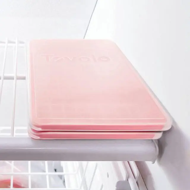 Alt view image 5 of 6 - Mini Ice Cube Tray with Lid Pack of 2 Small Ice Maker for Freezer, Silicone Mini Ice Cube Trays Small Square Nugget Ice Makes 270 Tiny Cubes BPA Free Stackable Dishwasher Safe, Candy Apple Red