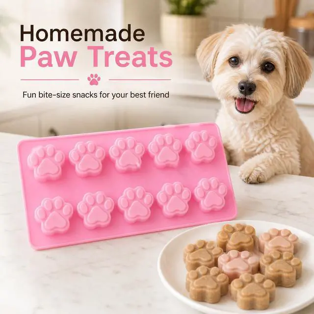 Alt view image 2 of 7 - SET OF 3 PACK X Mini Silicone DOG Pet Animal Paw Print Ice Cube Chocolate Soap Candle Tray Mold Party maker (Ships From USA)