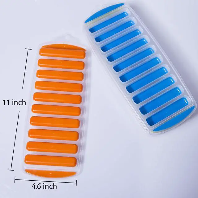 Alt view image 3 of 7 - 4 Pack Ice Cube Trays, Narrow Water Bottle Ice Cube Tray Stick, Silicone Ice Trays for Freezer with Easy Push and Pop Out Material, Ideal for Sports and Water Bottles