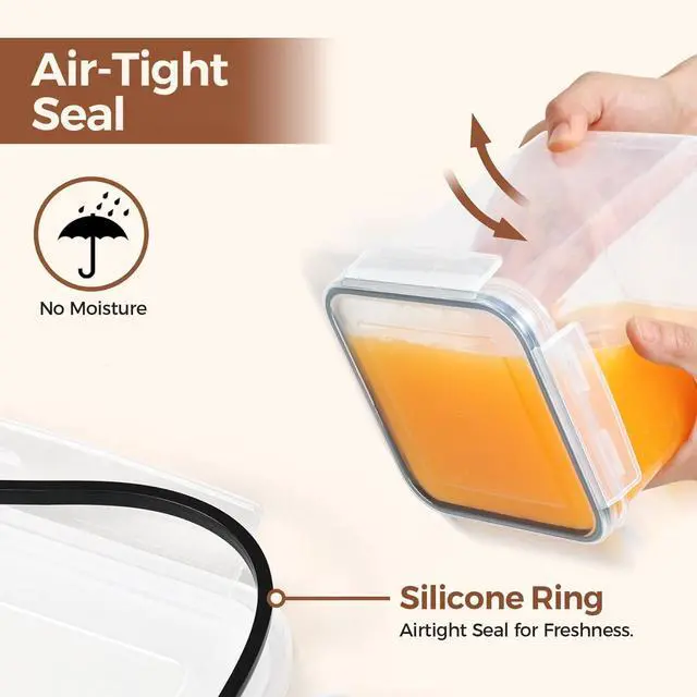 Alt view image 6 of 7 - Airtight Flour and Sugar Container 2.6Qt & 5.5Qt 3Pack, Wide Mouth