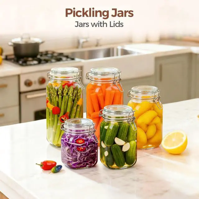 Alt view image 7 of 7 - Large Square Glass Jars with Airtight Lids 78 oz 3 Pack Wide Mouth