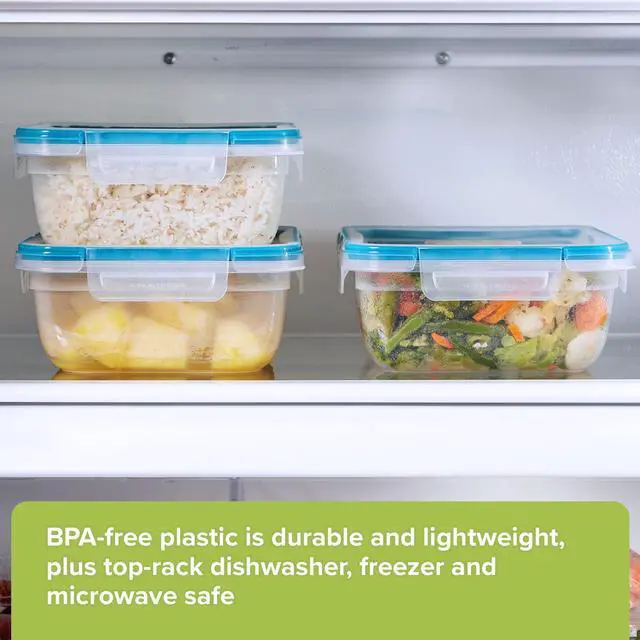 Alt view image 7 of 7 - Plastic Total Solution 3-Pack (8.5-Cup) Food Storage Containers Set, Leakproof & Airtight Plastic Locking Lids Rectangular Containers, BPA-Free Lids, Microwave Dishwasher Freezer Safe