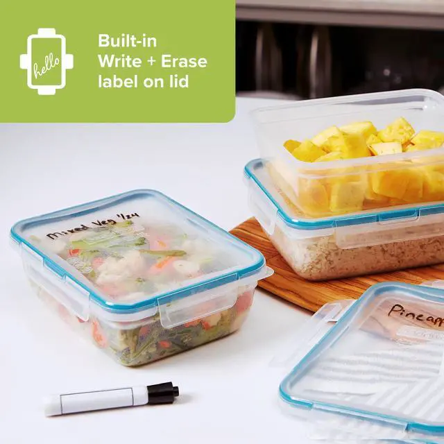 Alt view image 6 of 7 - Plastic Total Solution 3-Pack (8.5-Cup) Food Storage Containers Set, Leakproof & Airtight Plastic Locking Lids Rectangular Containers, BPA-Free Lids, Microwave Dishwasher Freezer Safe