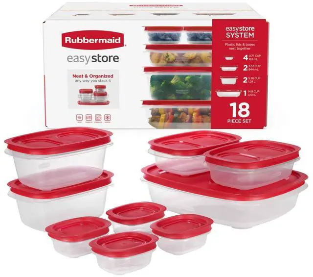 Main image of EasyStore Large Containers, 18-Piece Set, Food Storage Containers with Lids
