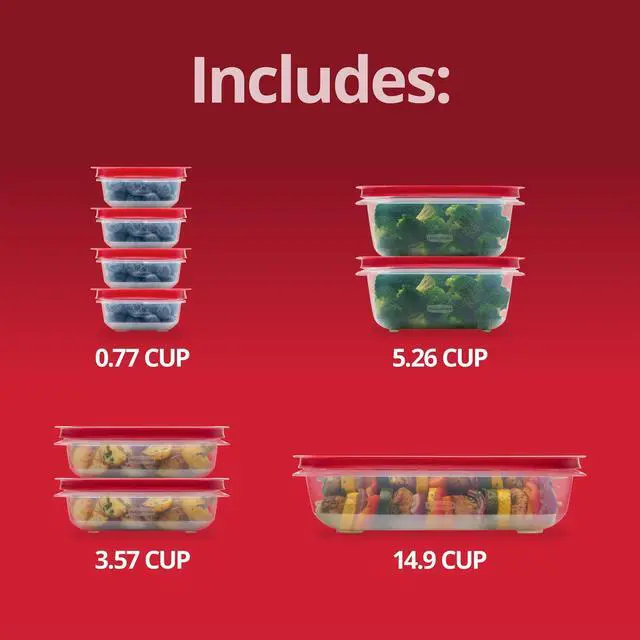 Alt view image 6 of 6 - EasyStore Large Containers, 18-Piece Set, Food Storage Containers with Lids
