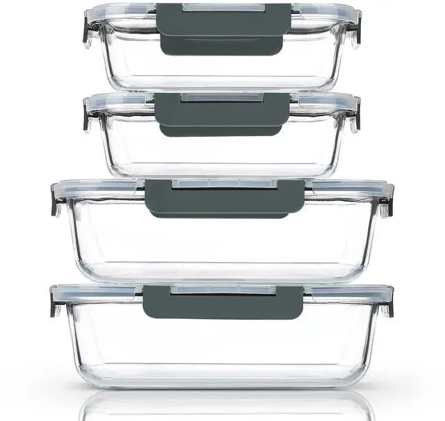 Main image of [80 oz & 36 oz Extra Large Glass Food Storage/Baking Containers Set with Lids, 2 Pack 80 oz(10 cup)&2 Pack 36 oz (4.5 cup) Airtight Glass Container,Microwave,Oven,Freezer and Dishwasher