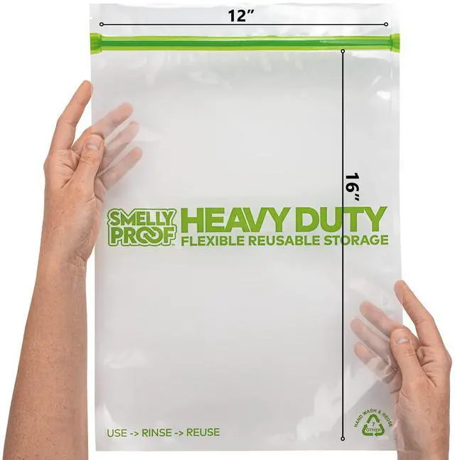 Alt view image 2 of 5 - REUSABLE STORAGE BAGS, Extra Large HEAVY DUTY 5-mils US-Made, BPA FREE, NO PEVA, Dishwasher-Safe Reusable Freezer Bags Triple Zip CLEAR FLAT XXL 2-Gallon 12" x 16" - 5pk