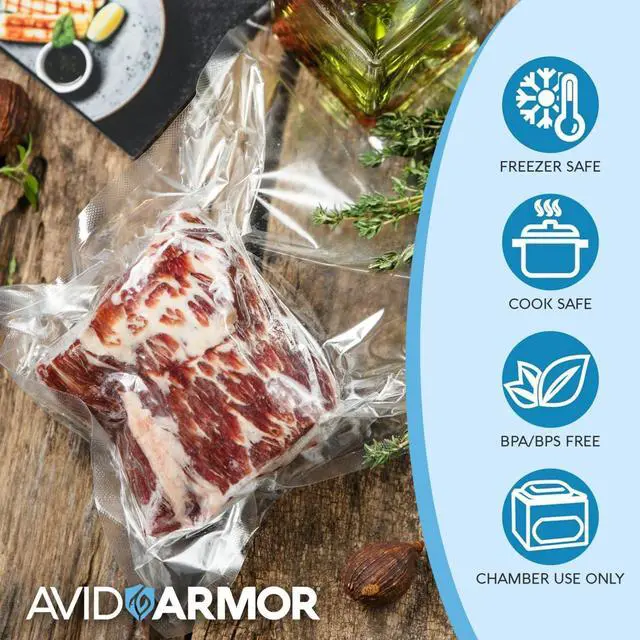 Alt view image 2 of 7 - Chamber Vacuum Sealer Bags 6x10" & 8x12" 280 Pack Heavy Duty Commercial Grade, BPA-Free Pouches for Sous Vide, Food Preservation, Meat Storage, Freezing, and Long-Term Storage