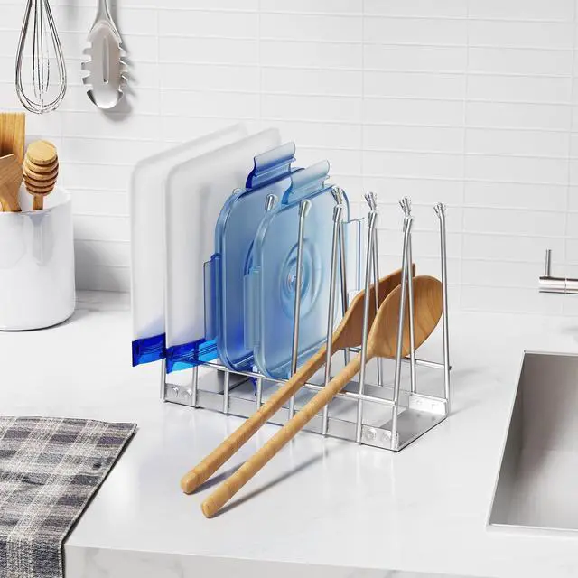 Alt view image 3 of 7 - Reusable Bag Drying Rack, Foldable Metal Stand for Reusable Ziplock & Silicone Storage Bags, Rustproof Kitchen Dryer, Silver