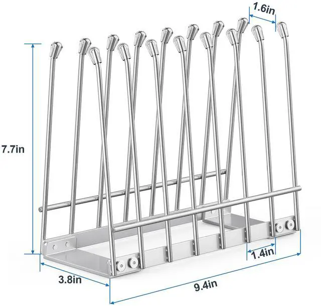 Alt view image 7 of 7 - Reusable Bag Drying Rack, Foldable Metal Stand for Reusable Ziplock & Silicone Storage Bags, Rustproof Kitchen Dryer, Silver