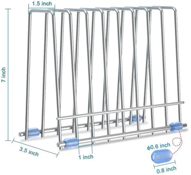 Alt view image 5 of 7 - Reusable Storage Bags Rack, Drying Rack for Storage Bags, Stainless Stand for Reusable Freezer Containers & Vacuum Sealer Bags , File Organizer Desktop Storage, Kitchen Storage & Organization (Silver)
