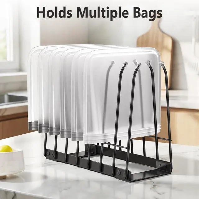 Alt view image 2 of 7 - Reusable Bag Drying Rack, Bag Dryer Stand for Reusable Food Storage Bags, Ziplock & Vacuum Bags, Rustproof Kitchen Drying Rack, Black