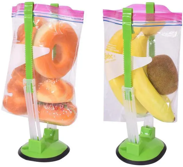 Alt view image 6 of 7 - Baggy Rack - (8 Pack),Food Storage Bags Clip, For Food Prep Bag/Plastic Freezer Bag/Ziploc Bag Holder Stand,Meal Planning/prep Bag Holders
