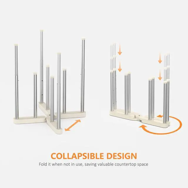 Alt view image 3 of 7 - Reusable Storage Bag Drying Rack, Retractable Metal Bottle Drying Rack, Collapsible Cup Draining Rack for Water Bottles, Mason Jars, Mugs, Glass and Sports Bottle(1 Pcs)