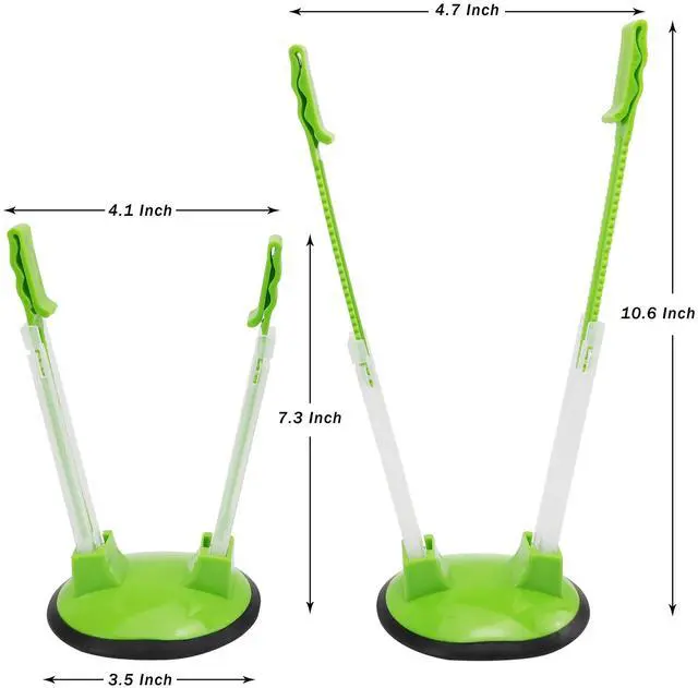 Alt view image 2 of 7 - Baggy Rack Holder For Food Prep/Ziplock Bag, Meal Planning/Plastic Freezer Bag Holders Stand, Green, Pack of 4 - 4 Pcs