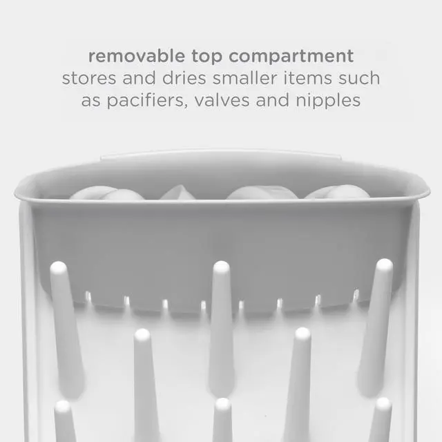 Alt view image 5 of 7 - Vertical Baby Bottle Drying Rack, Space Saving Countertop Drying Rack Baby Organizer, Gray