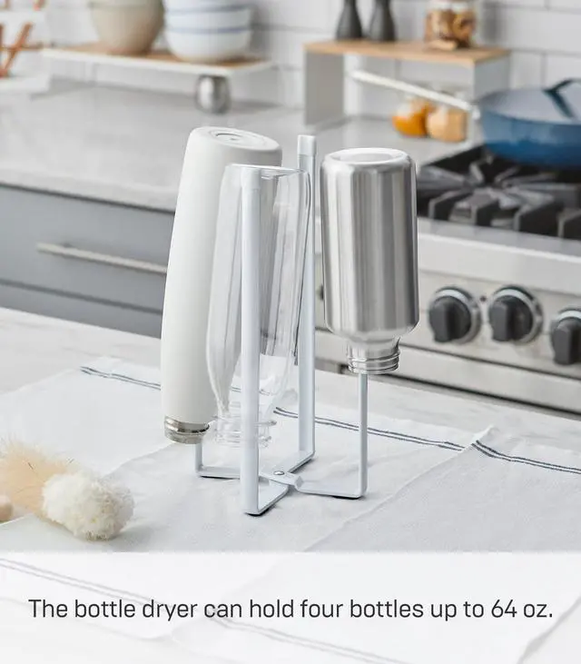 Alt view image 4 of 7 - Home Tower Kitchen Multi Eco Stand - Multifunctional Plastic Bag Holder Bottle Dryer - Steel