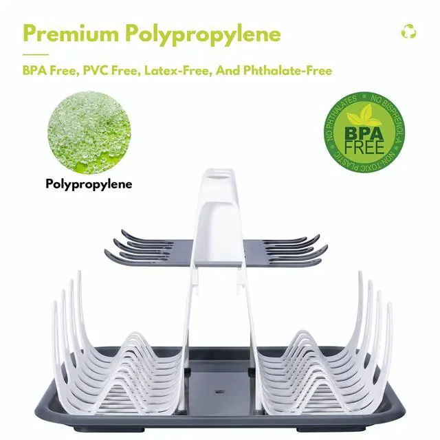 Alt view image 6 of 7 - High Capacity Drying Rack with 5pcs Brushes, Deluxe Countertop Drying Rack, Universal Drying Station, Baby Bottle Drying Rack with Bottle Brushes, White